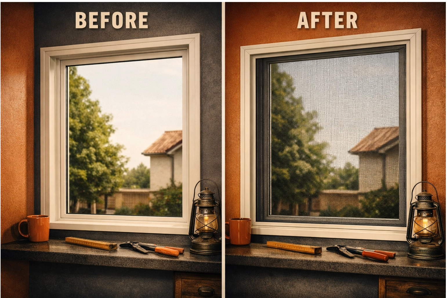 Pre i posle ugradnje komarnika - Komarnici 011 Beograd